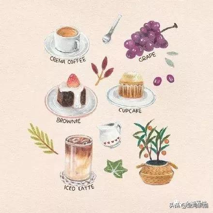 100种可爱小零食简笔画 可爱的简笔画 呆萌 手帐零食