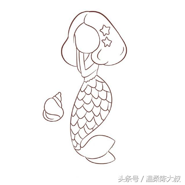 一年级美人鱼公主画,100种女生可爱简笔画卡通