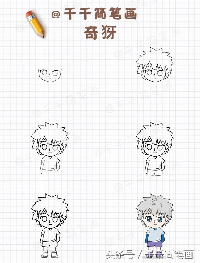 卡通人物简笔画美少女 漫画人物简笔画女生可爱教程