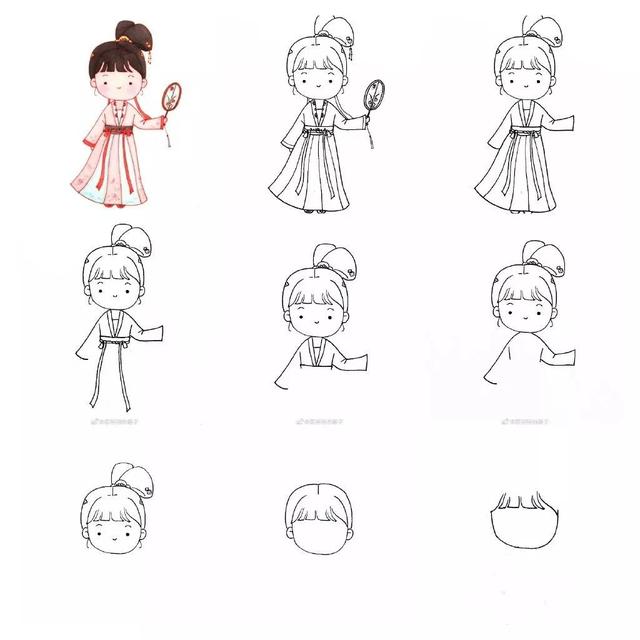 古风少女画,可爱的图画简笔画