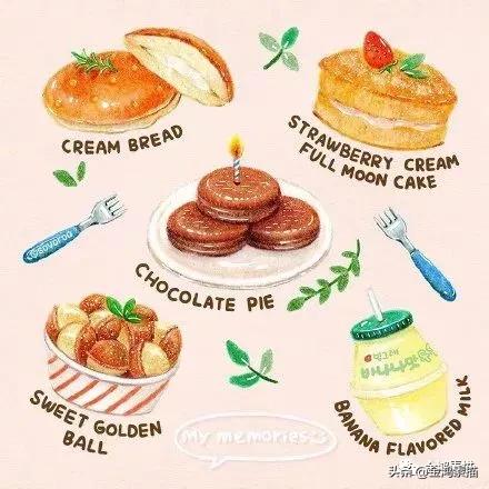 100种可爱小零食简笔画 可爱的简笔画 呆萌 手帐零食