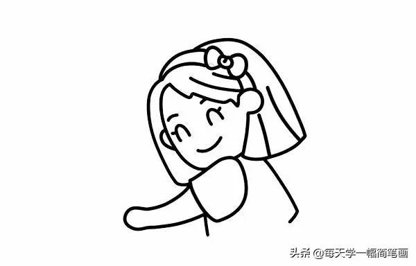 妈妈的节日简笔画图片大全,送给妈妈的一幅画简笔画的女孩