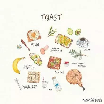 100种可爱小零食简笔画 可爱的简笔画 呆萌 手帐零食