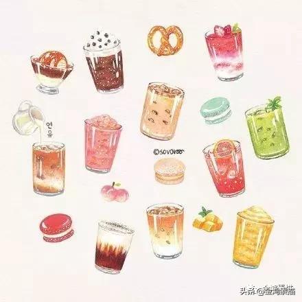 100种可爱小零食简笔画 可爱的简笔画 呆萌 手帐零食