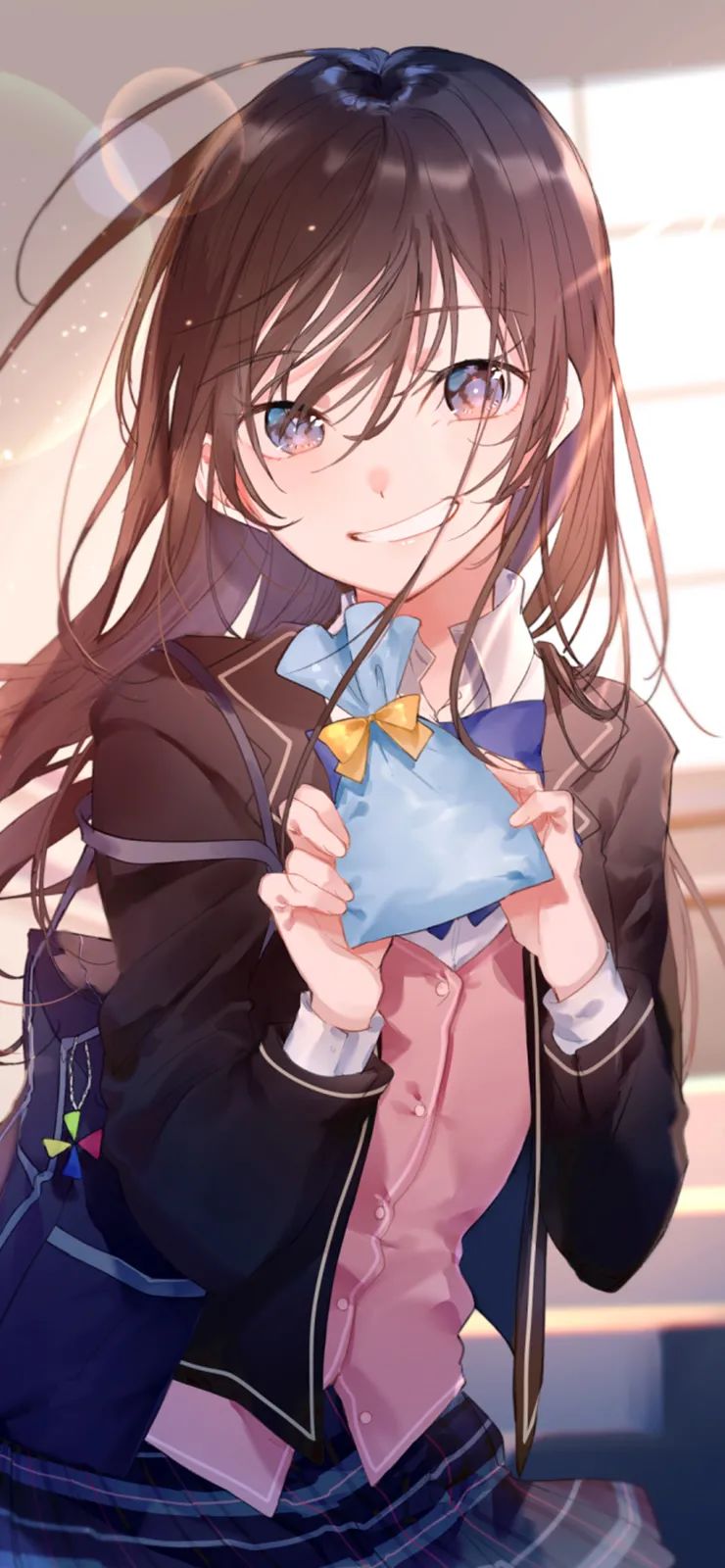 二次元动漫壁纸翘二郎腿华丽长裙的少女