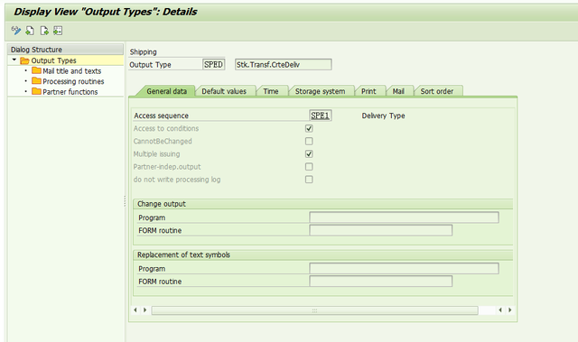 Output type SPED trigger inbound delivery after PGI for inter-company STO's outb