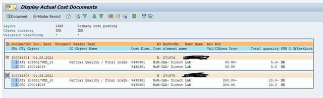 SAP QM Cost of Quality Inspection