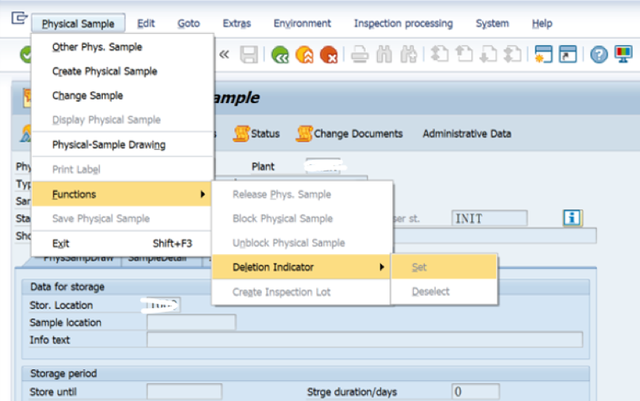 SAP QM 樣品廢棄後如何刪除physical samples記錄？