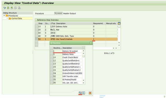 Output type SPED trigger inbound delivery after PGI for inter-company STO's outb