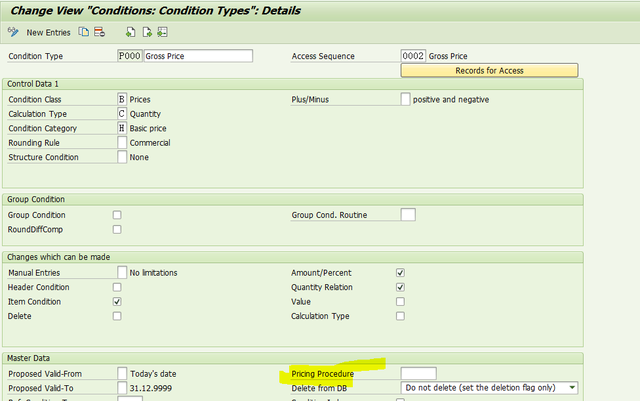 SAP ME12 修改PIR，系統提示：Condition type P000 does not allow supplementary