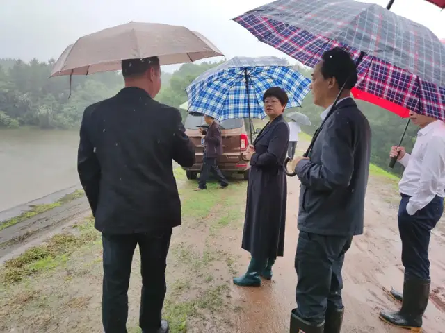 湘潭市领导带队督查花石水库防汛工作