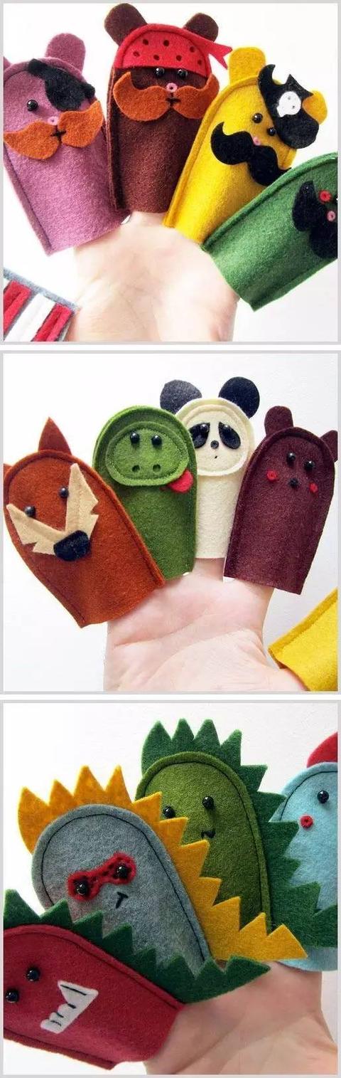 不用针线做娃娃衣服简单(不织布简单手指玩偶)_手工miao