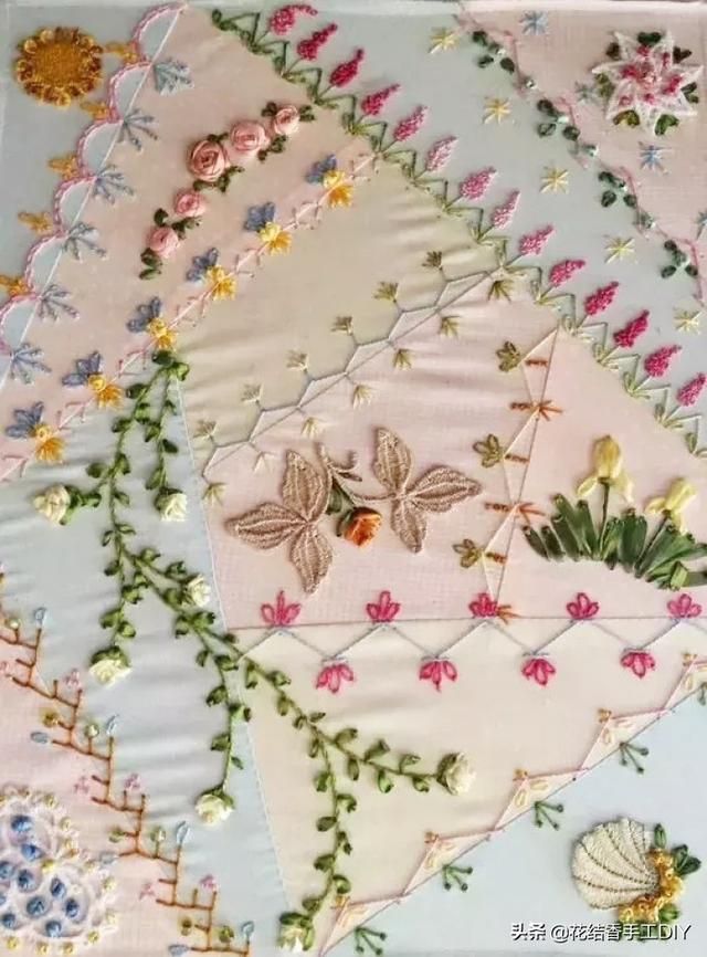 小块布头拼接的布艺(碎布做拼布被子)_手工miao