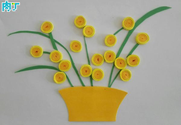 海绵纸花朵简单手工图片