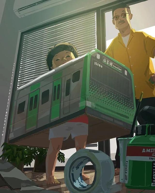 会画画的爸爸，太暖了