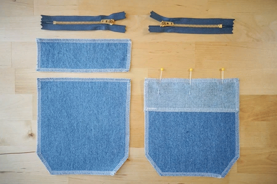 方格裤子外贴袋儿怎么制作(牛仔裤后贴袋制作步骤)_手工miao