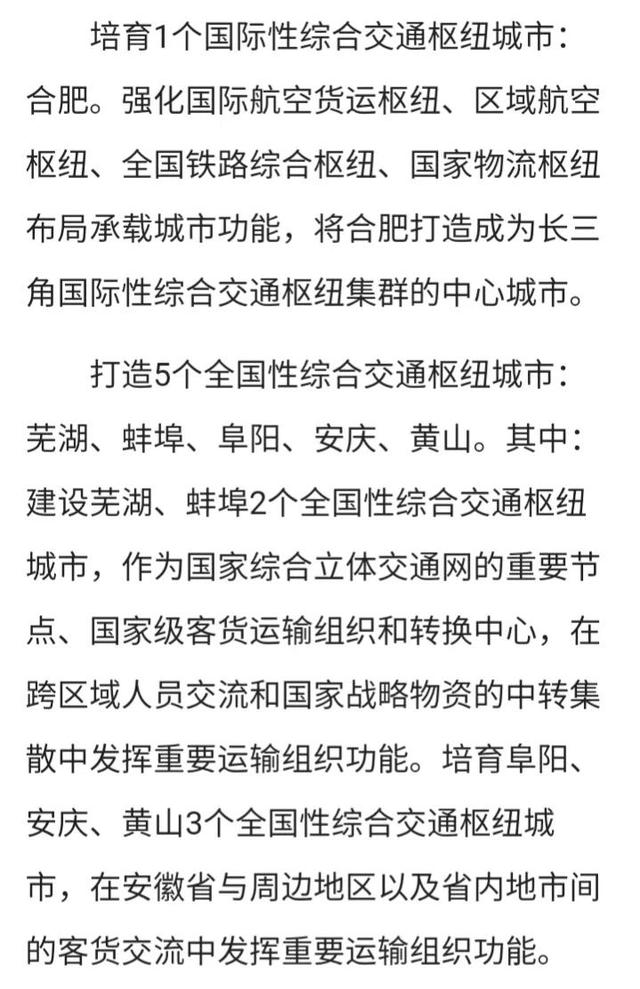 2035年安徽综合立体交通网解读：阜阳的定位为什么比蚌埠芜湖高？