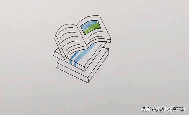 翻开的书的立体画法图片