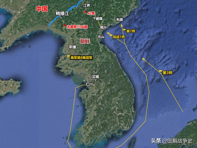 朝鲜半岛地图长津湖图片