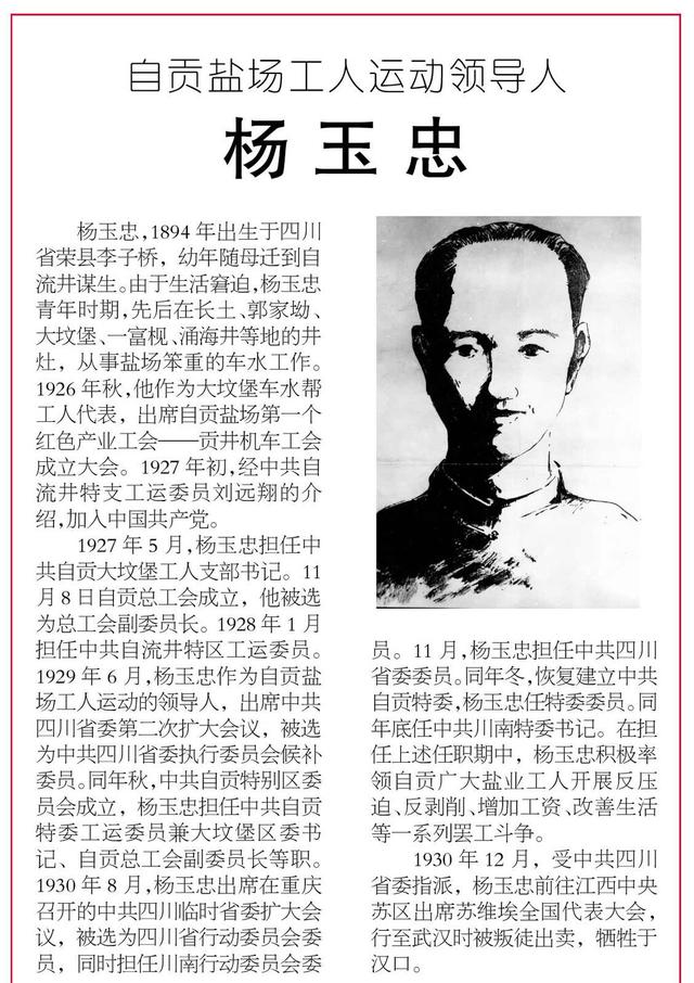 杨玉忠:自贡盐场工人运动领导人杨玉忠