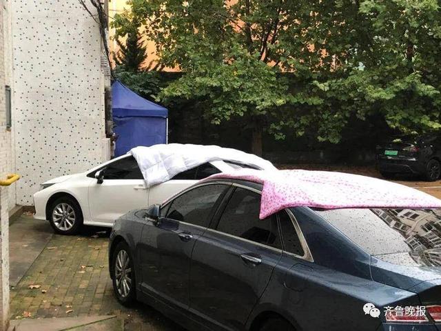 烟台突降冰雹 鸡蛋那么大 市民顶着筐抱棉被遮车 网友 苹果 新闻红