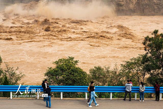山西平陆：黄河三门峡水利枢纽开闸泄洪
