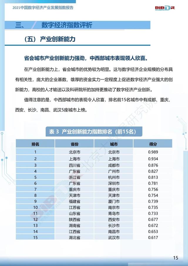2021中国数字经济产业发展指数