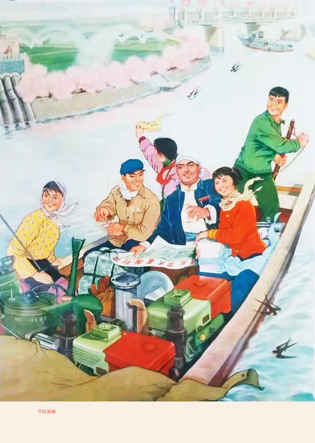 幼儿园小朋友们满怀喜悦参观汽车厂的年画、宣传画，充满欢乐童趣