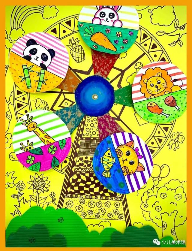 精选的54幅创意儿童画和装饰线条描绘出优秀的模型画让孩子轻松上手