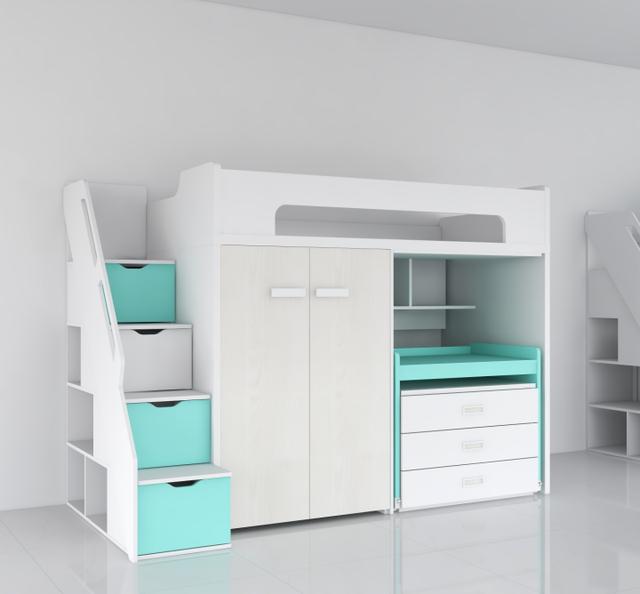 现在上下床设计真的太人性化，好看又实用，美妈们看着眼睛都亮了