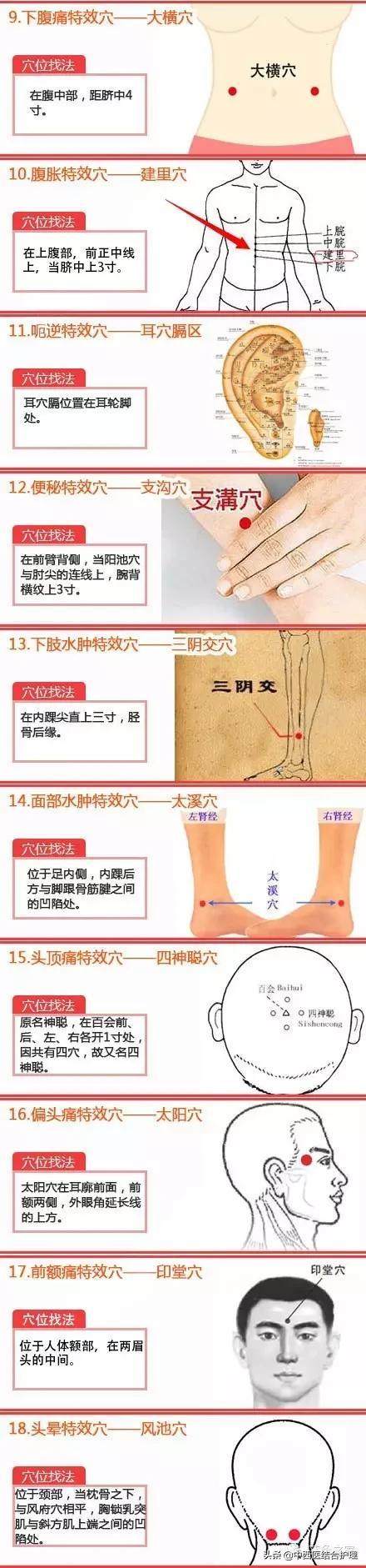 《经络养生》中医经络按摩特效穴位汇总，赶快收藏起来