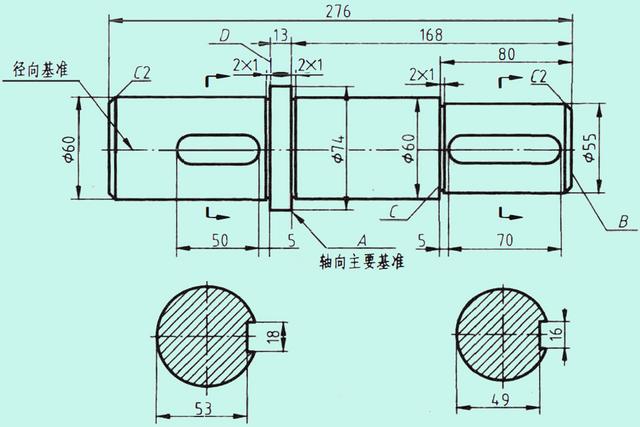 经典机械零件图纸尺寸标注解读——减速器输出轴、轴承座