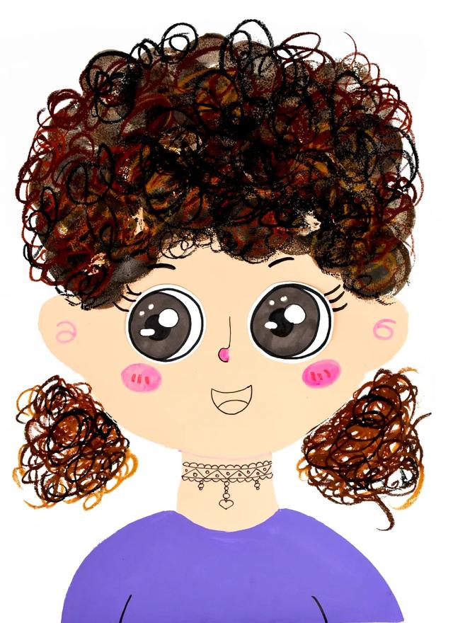 儿童画教程｜线条涂鸦与趣味形式《一头奇妙的卷发》