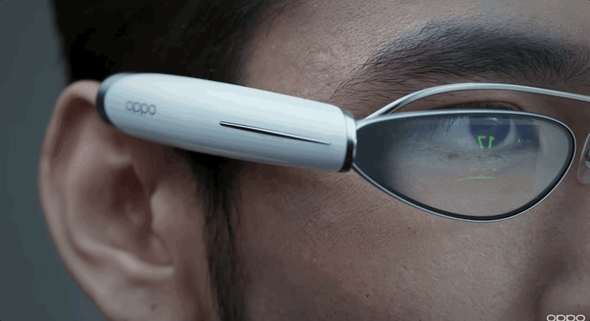 OPPO新智能眼镜酷似龙珠战力测试仪：悬浮显示通知，还能导航翻译