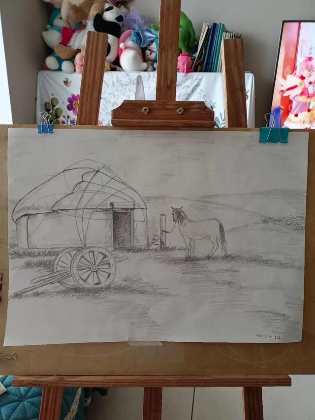 全职宝妈的画画过程