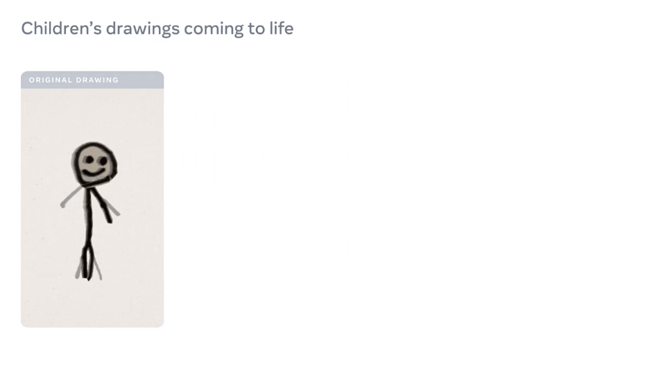 纸片人「活」了！Meta  AI新作：只需几分钟，手绘小人有了灵魂