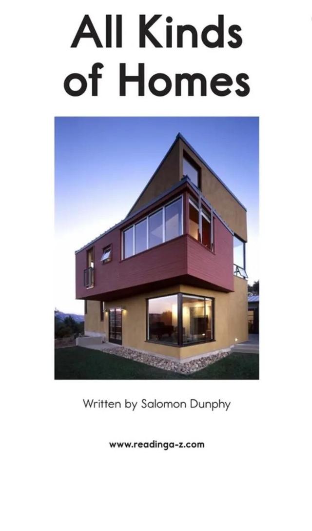 跟孩子一起读绘本《All  Kinds  of  Homes》,选自RAZ分级阅读