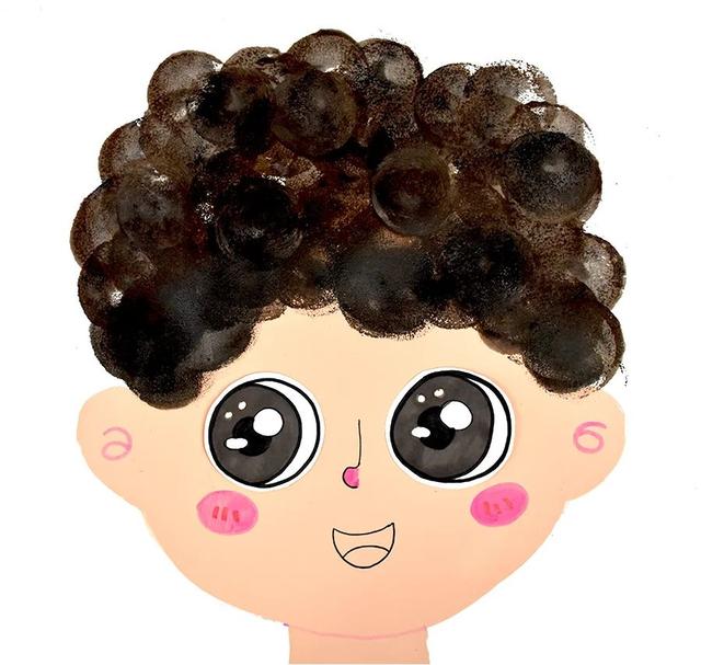 儿童画教程｜线条涂鸦与趣味形式《一头奇妙的卷发》