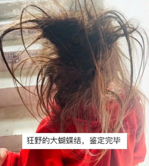 爸爸带娃隔离14天女儿头发炸毛，妈妈：回来后洗了一个多小时