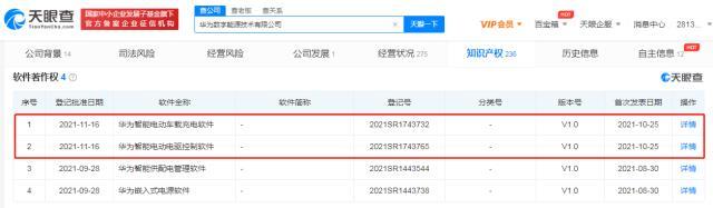 华为智能电动车载充电软件获批