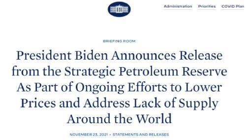 美国释放5000万桶原油储备！美、日、英、印或联手控油价，印度、日本已发声