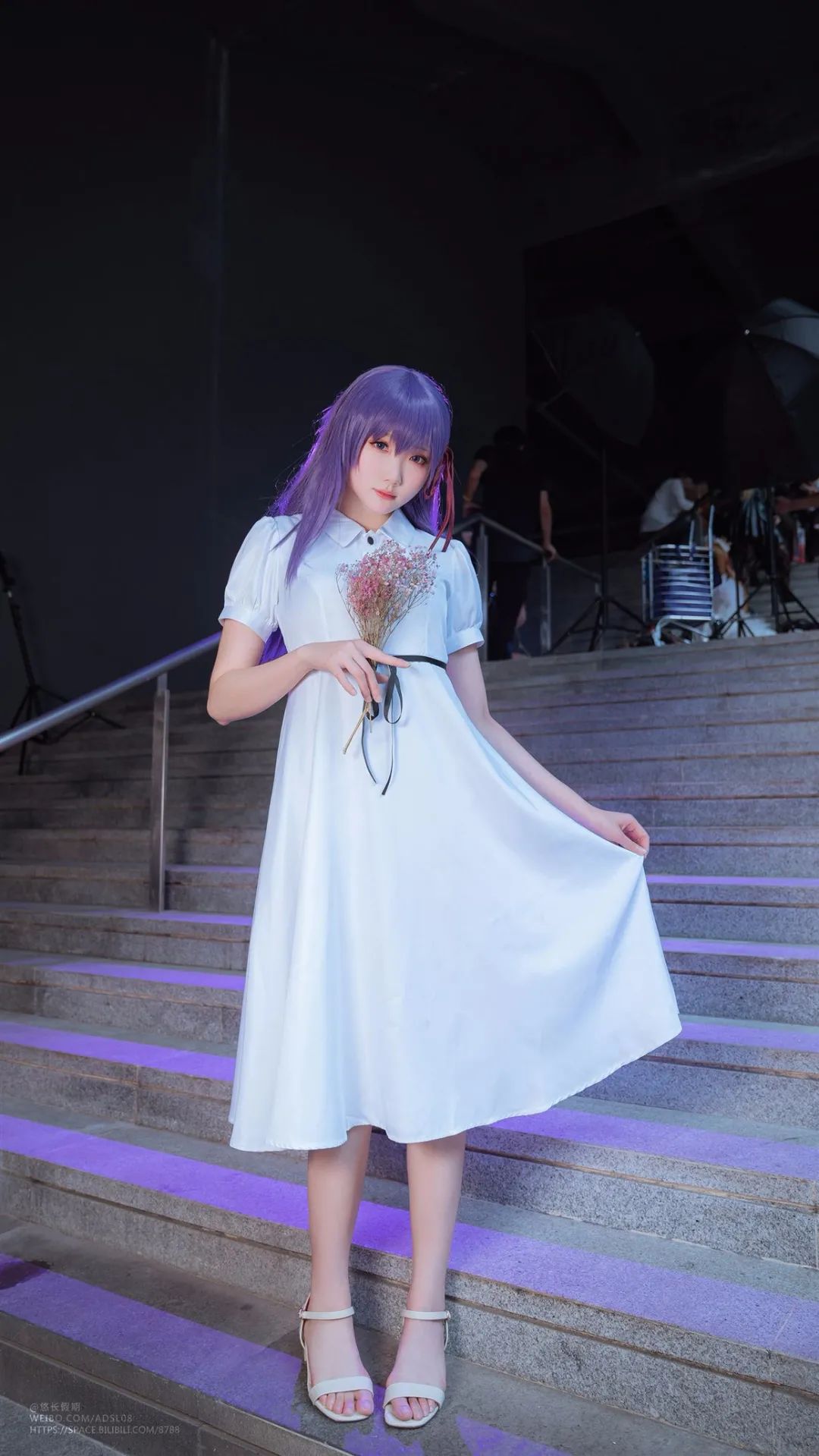 cosplay – 《FATE/stay night》间桐樱（@瓜希酱），紫发长裙优雅迷人_图片 No.6
