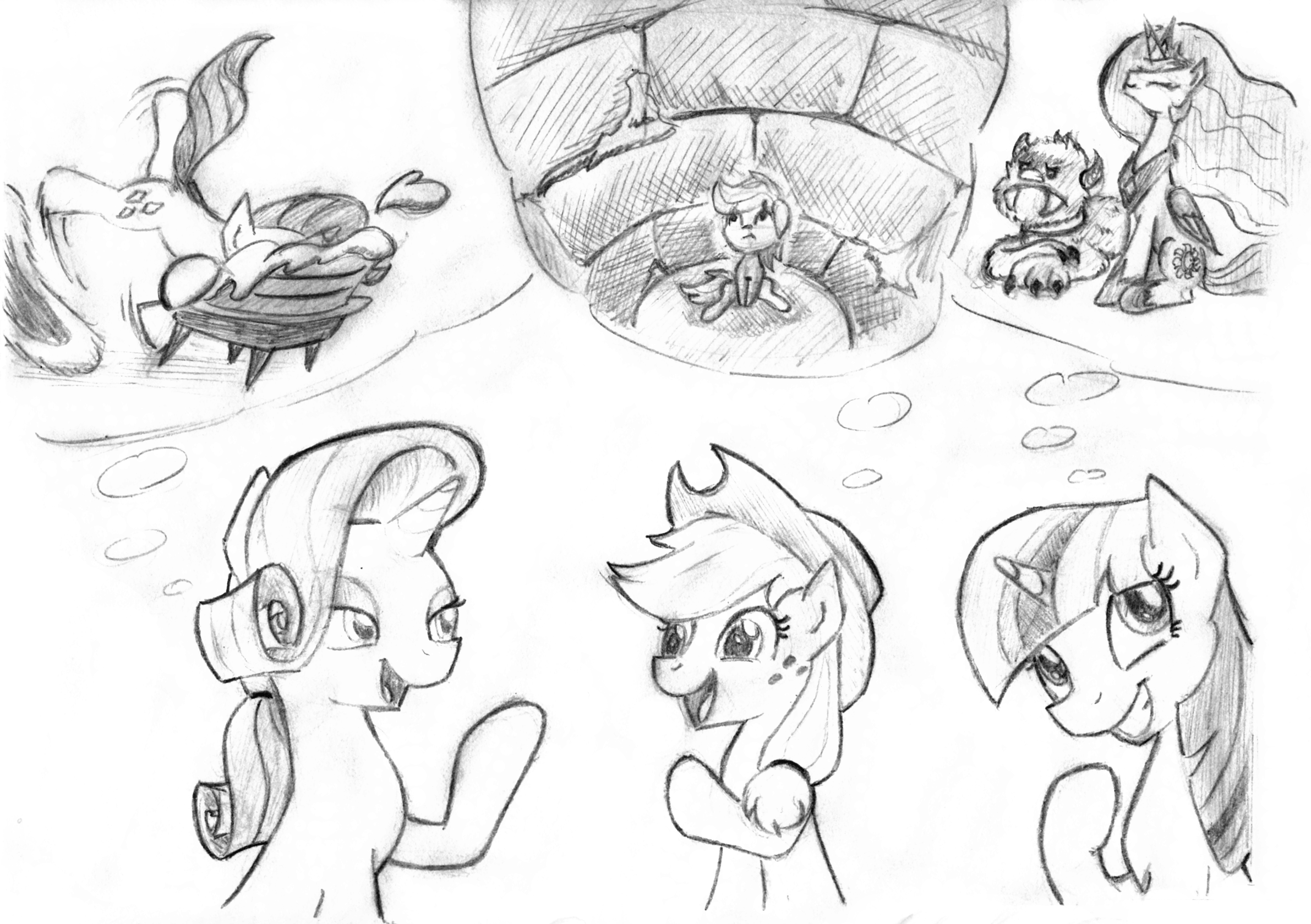 1267652__safe_artist-colon-lalieri_applejack_princess+celestia_rarity_twilight+sparkle_alicorn_black+and+white_earth+pony_female_grayscale_monochrome_m.png