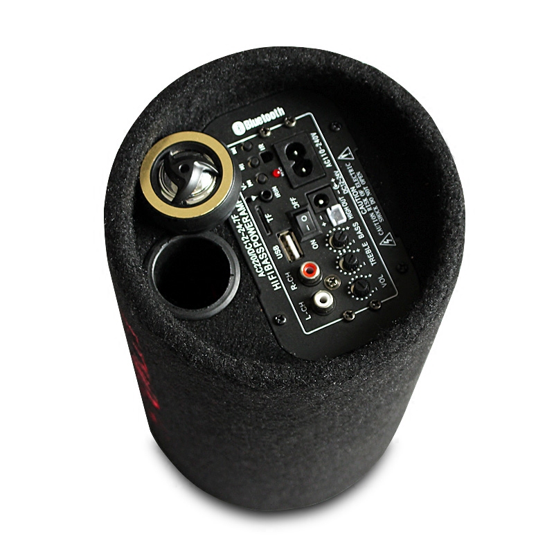 5寸圆形12V24V220V车载低音炮 汽车家用电脑插卡音响