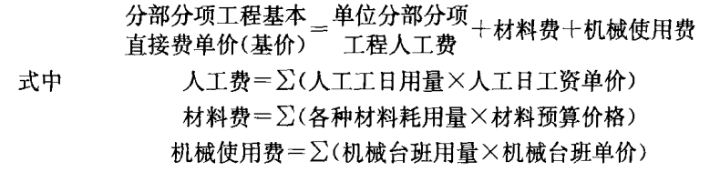 工程單價與單位估價表（內附部分公式）