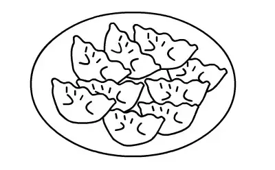 新年简笔画：元旦到了，别忘了教孩子画一个饺子或一碗汤圆