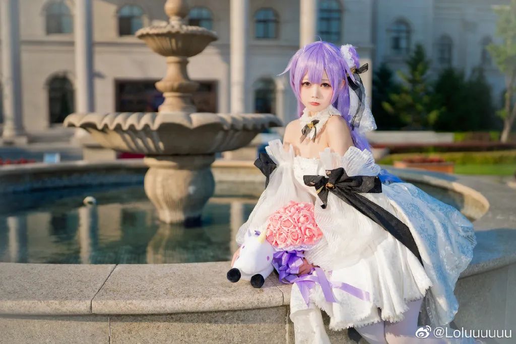 cosplay -《碧蓝航线》独角兽(@Loluuuuuu)，紫发花嫁好美啊_图片 No.7