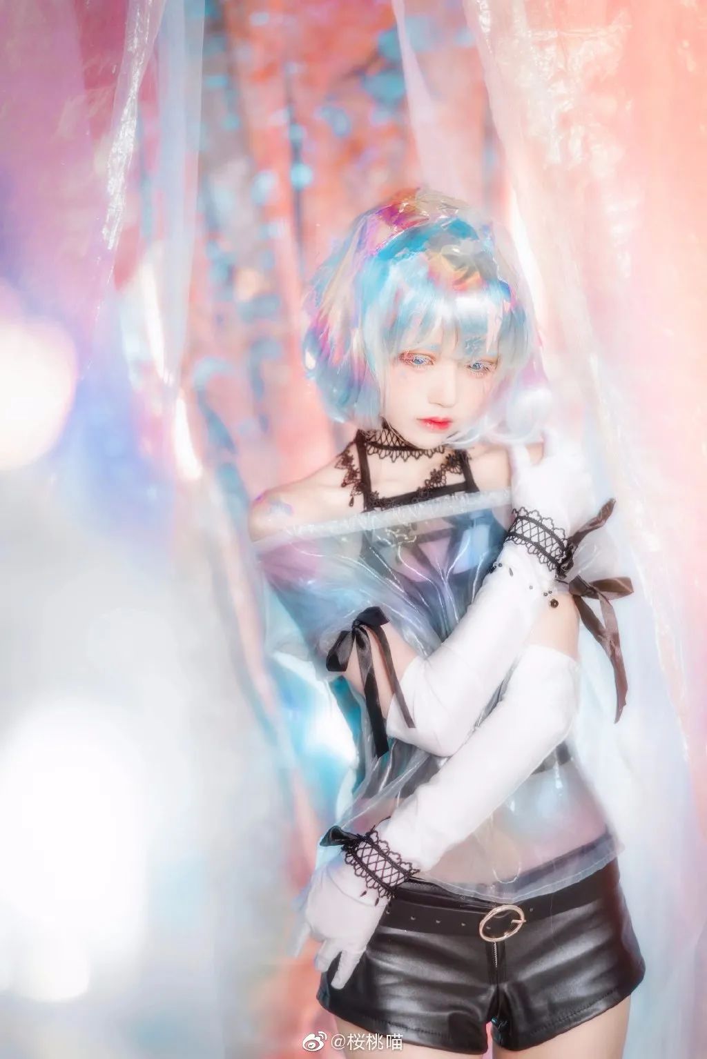 cosplay -《宝石之国》钻石(@桜桃喵)，小皮裤美大腿，我好了_图片 No.8