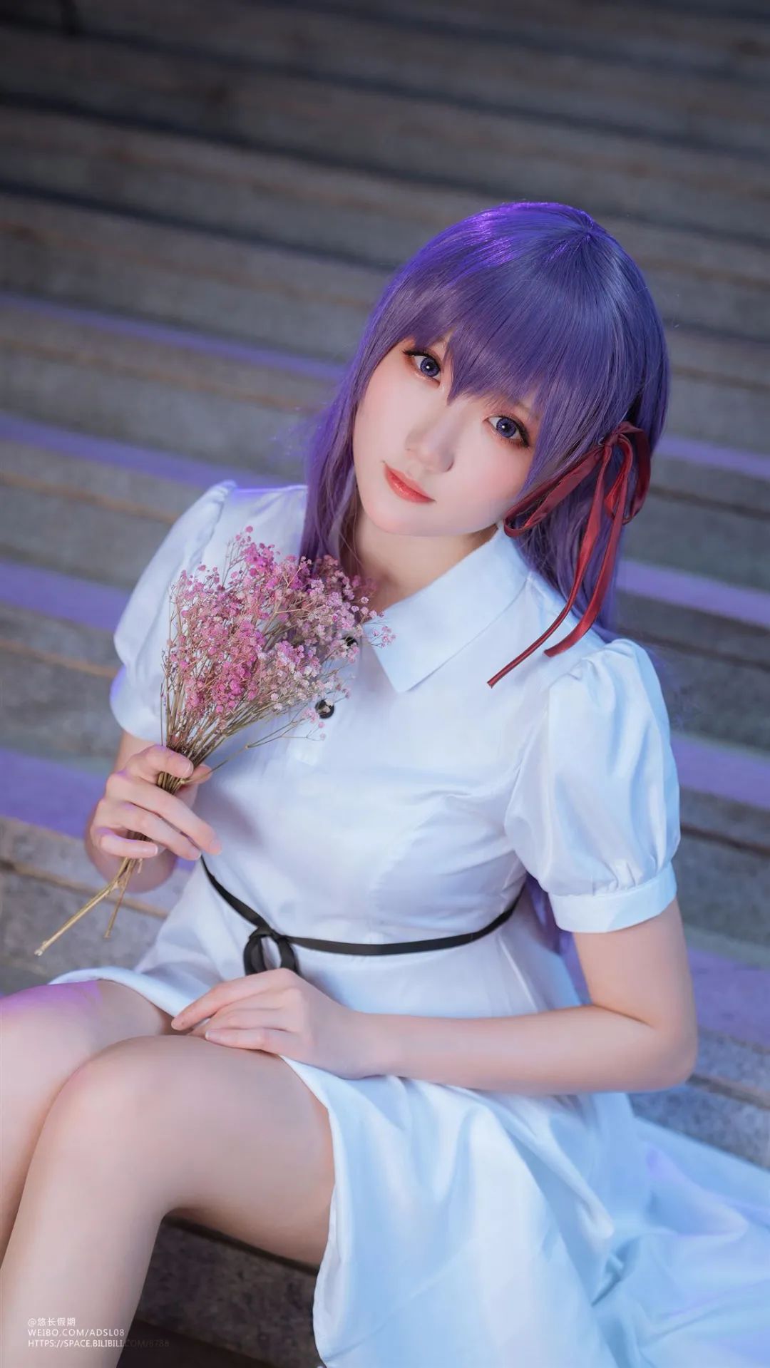 cosplay – 《FATE/stay night》间桐樱（@瓜希酱），紫发长裙优雅迷人_图片 No.10