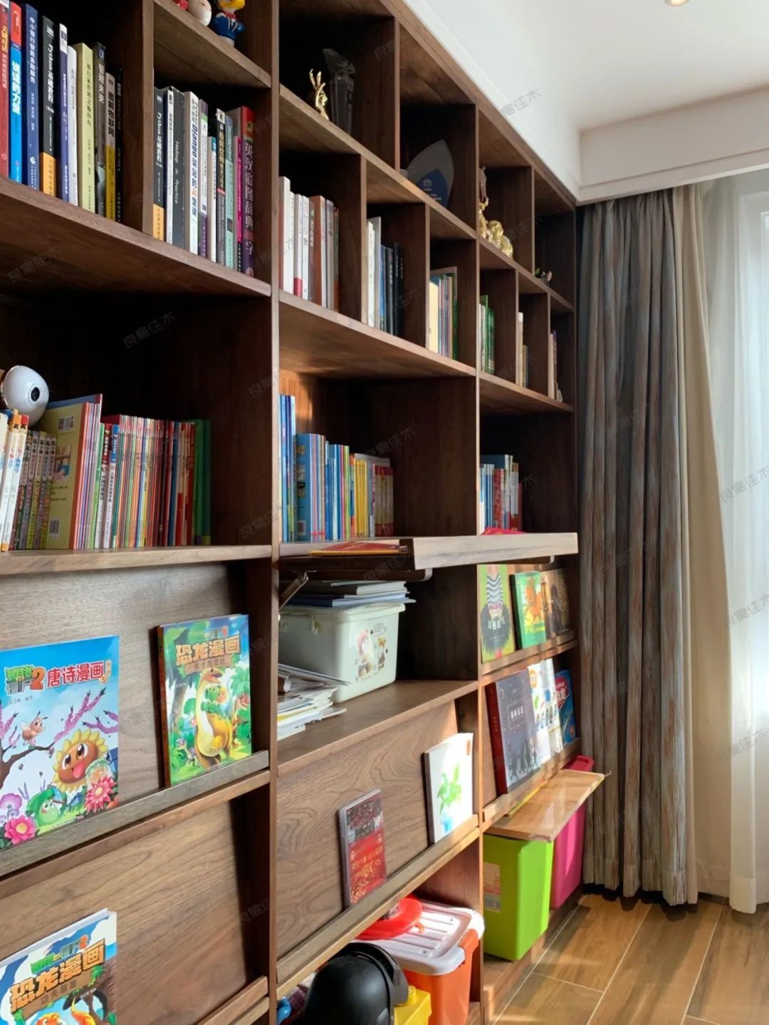 【親子宅設計精選】超靚玄關和親子圖書館，這個35㎡大深廳真是愛了